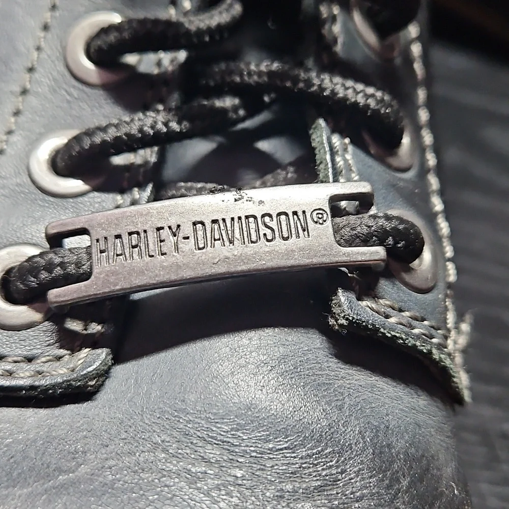 Harley-Davidson Black Leather Men's Lace-Up Boots - Picture 4 of 14